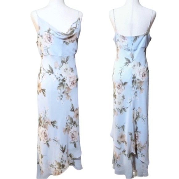 Ann Taylor Floral Maxi Dress - Light Blue and Cream - Picture 1 of 9
